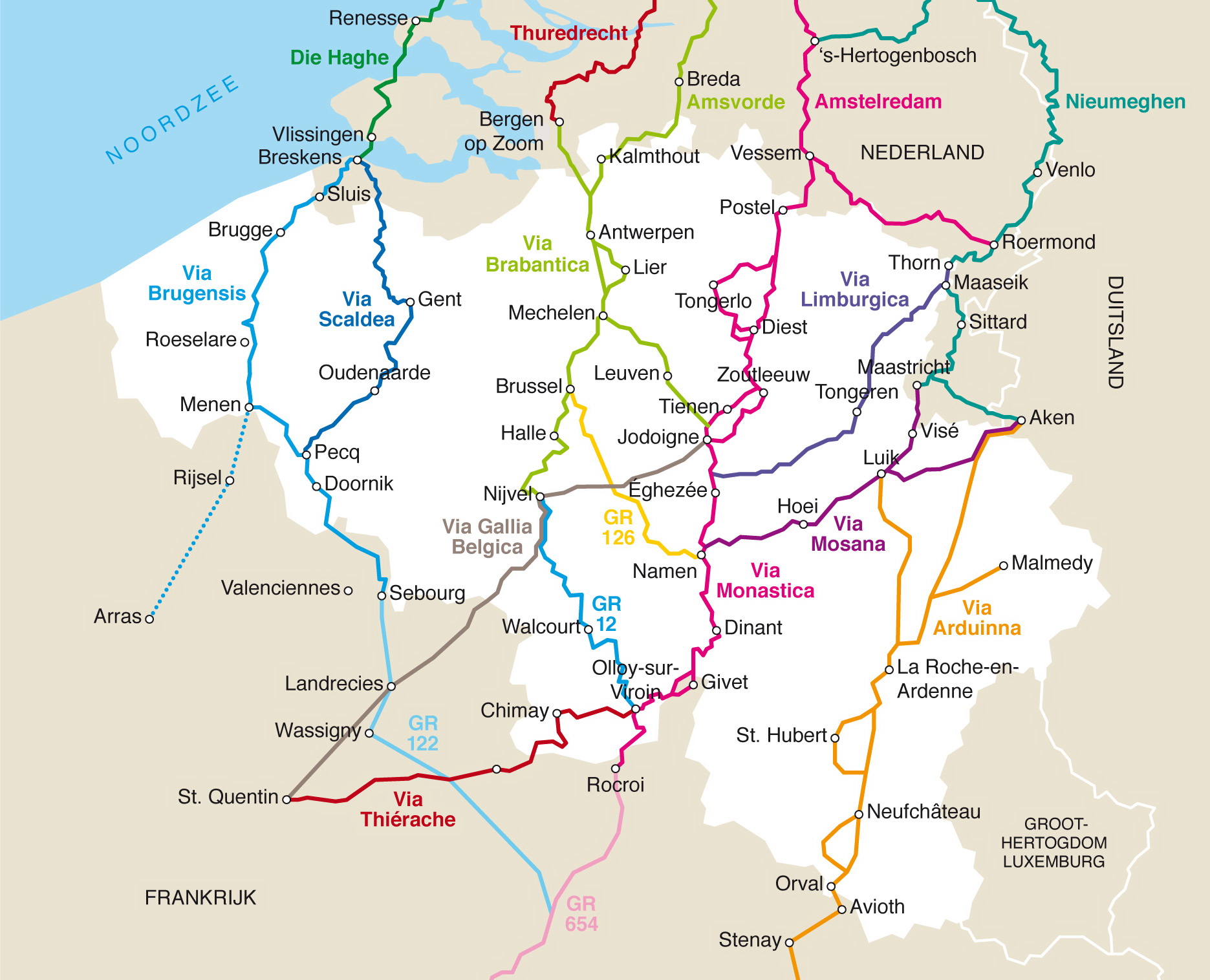 Overzichtskaart routes 2011